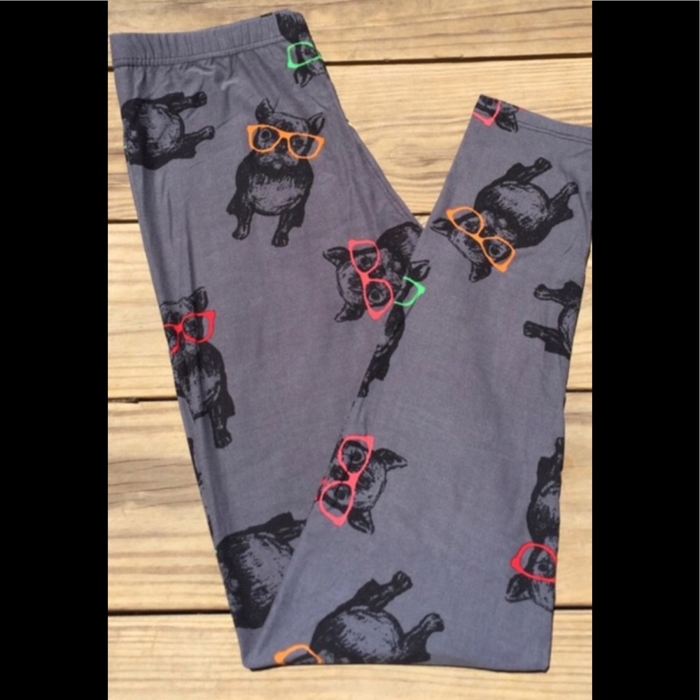 PLUS SIZE FRENCH BULLDOG HIPSTER LEGGINGS SOFTEST - Picture 1 of 2